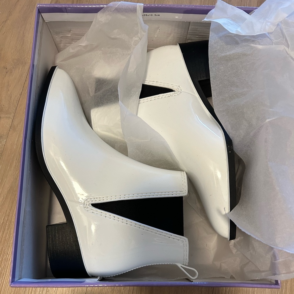 White Festival rain boots- Jeffrey Campbell